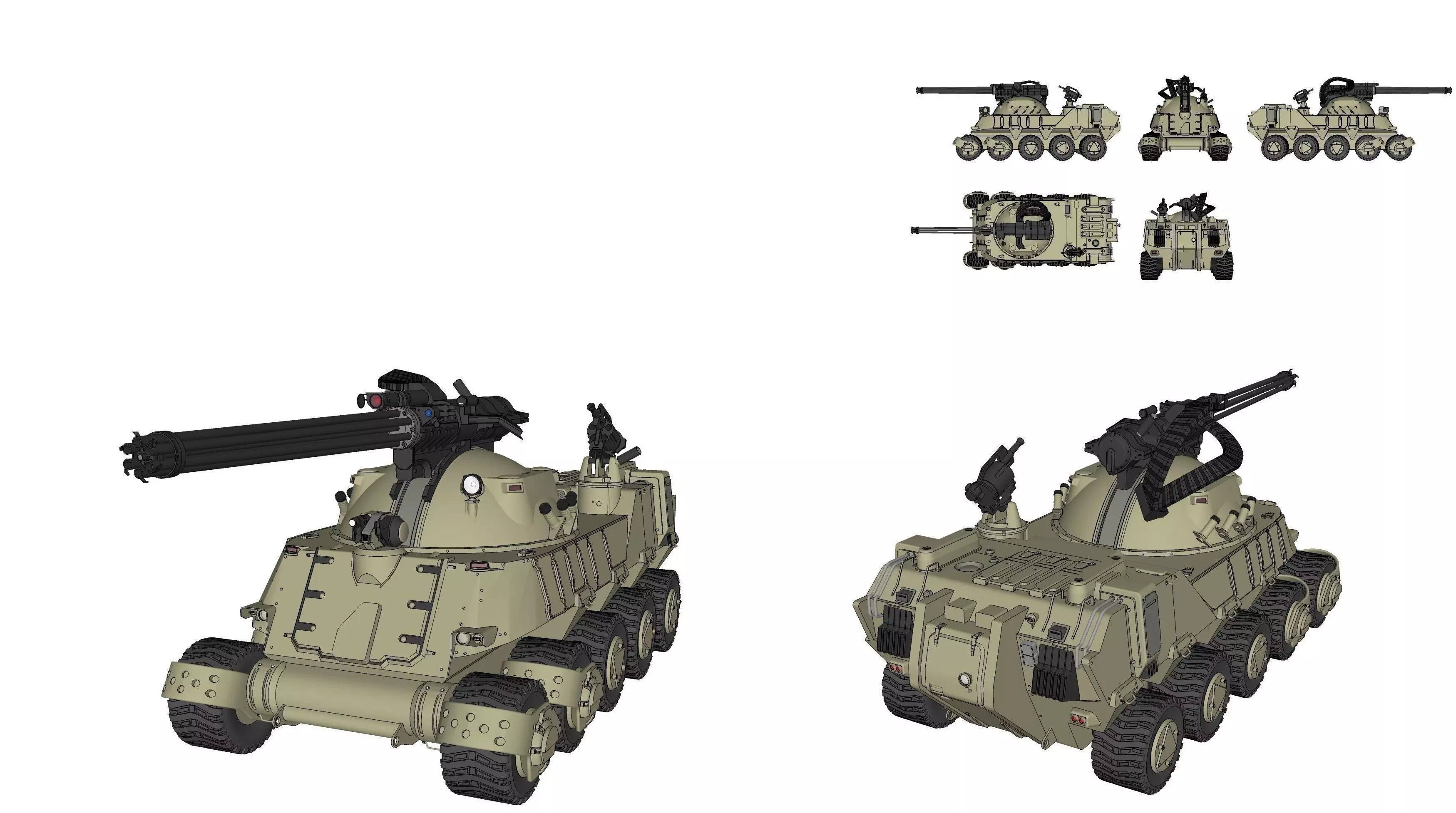 apc 3 military vehicle 3D model_0