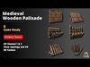 6 Medieval Wooden Palisade Game-Ready Pack 3D model_1