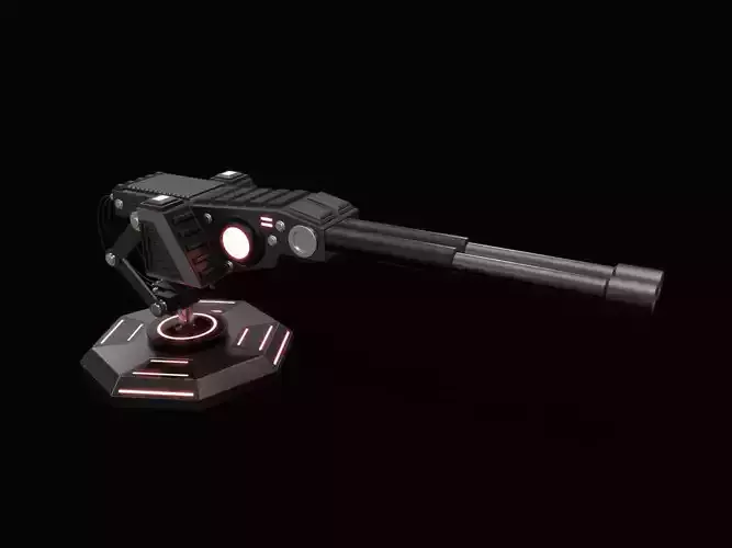 LowPoly Sci-Fi Turret V1 Updated