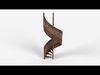 Reclaimed Wooden Panel Spiral Staircase Low-poly 3D model_1