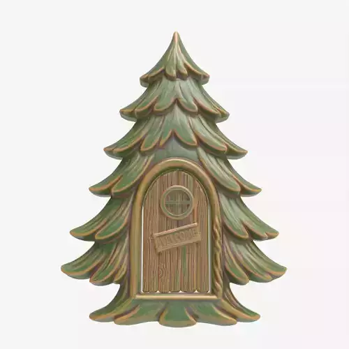 Fairy Christmas House Tree Functional Fantasy Model CNC 3D Print 3D print model