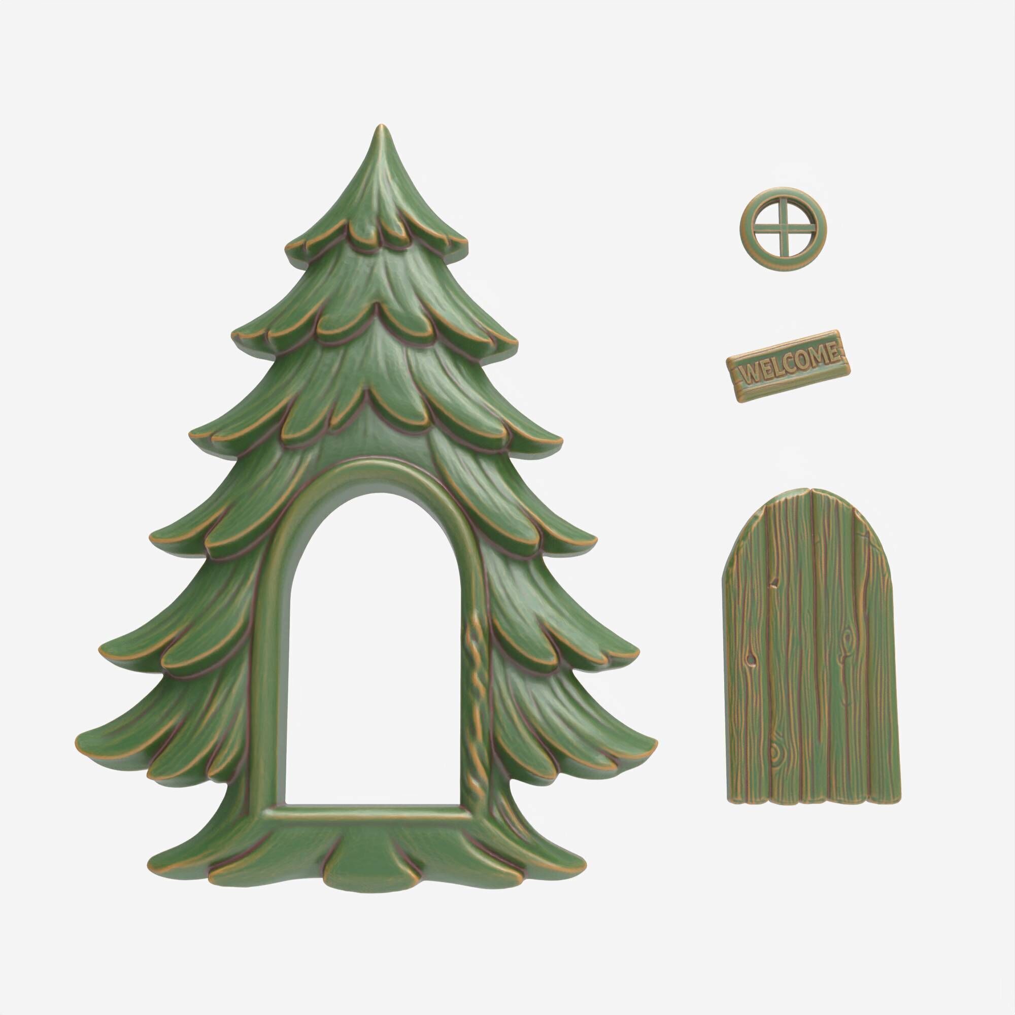 Fairy Christmas House Tree Functional Fantasy Model CNC 3D Print 3D print model_4