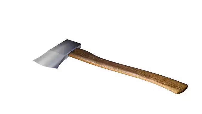 Realistic Low Polygon Axe 3D Model Ready for PBR Play