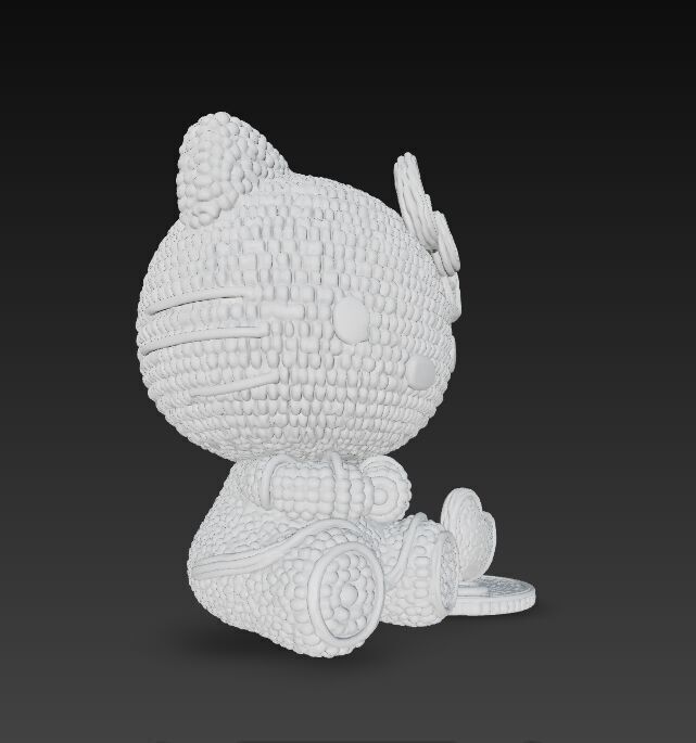 Knitted Hello Kitty Figurine 3D model_18