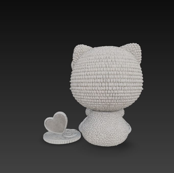 Knitted Hello Kitty Figurine 3D model_6