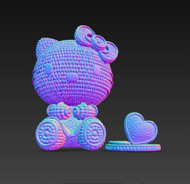Knitted Hello Kitty Figurine 3D model_9