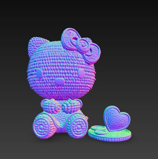 Knitted Hello Kitty Figurine 3D model_16