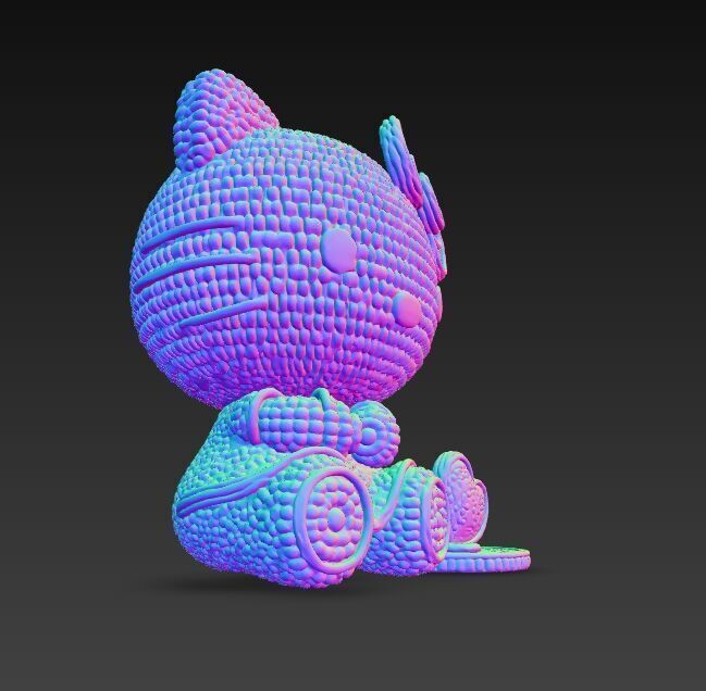 Knitted Hello Kitty Figurine 3D model_10