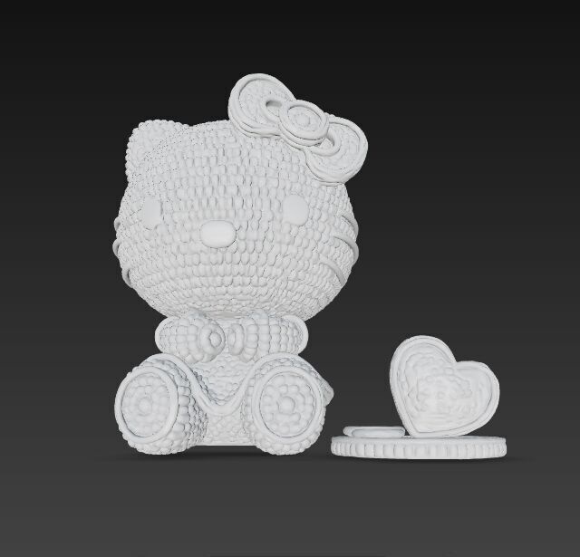 Knitted Hello Kitty Figurine 3D model_23