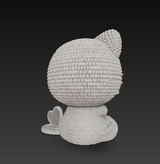 Knitted Hello Kitty Figurine 3D model_7