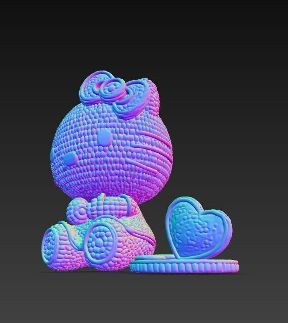 Knitted Hello Kitty Figurine 3D model_15