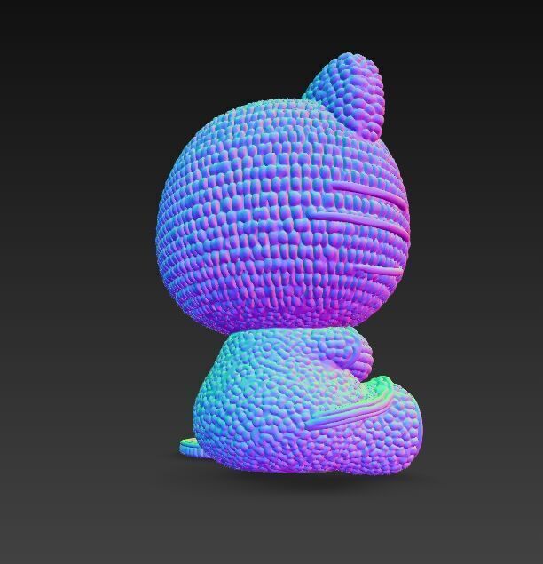 Knitted Hello Kitty Figurine 3D model_11