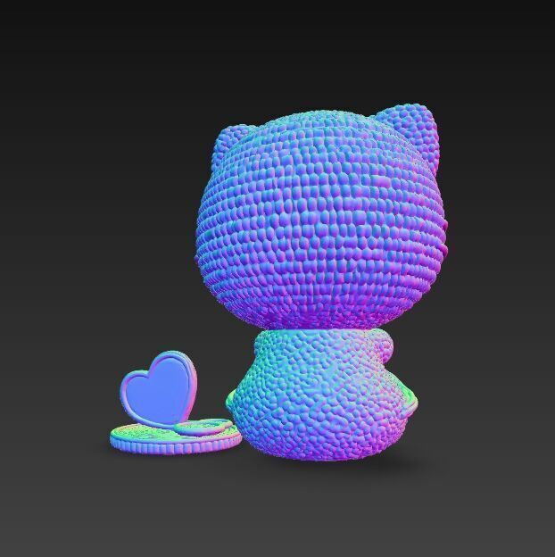 Knitted Hello Kitty Figurine 3D model_12
