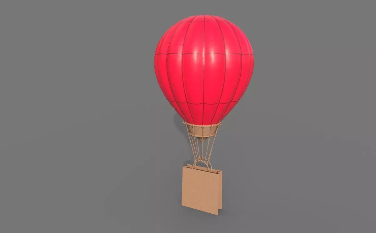 Shopping advt Parachute 3D model_0