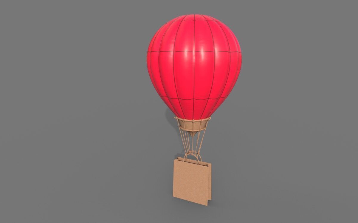 Shopping advt Parachute 3D model_1