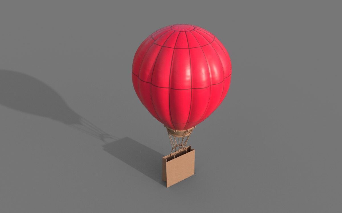 Shopping advt Parachute 3D model_3