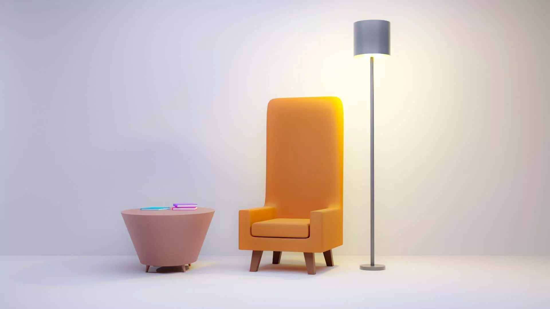 Comfortable Modern Minimalist Chair Blender 3D Interior Scene Free 3D model