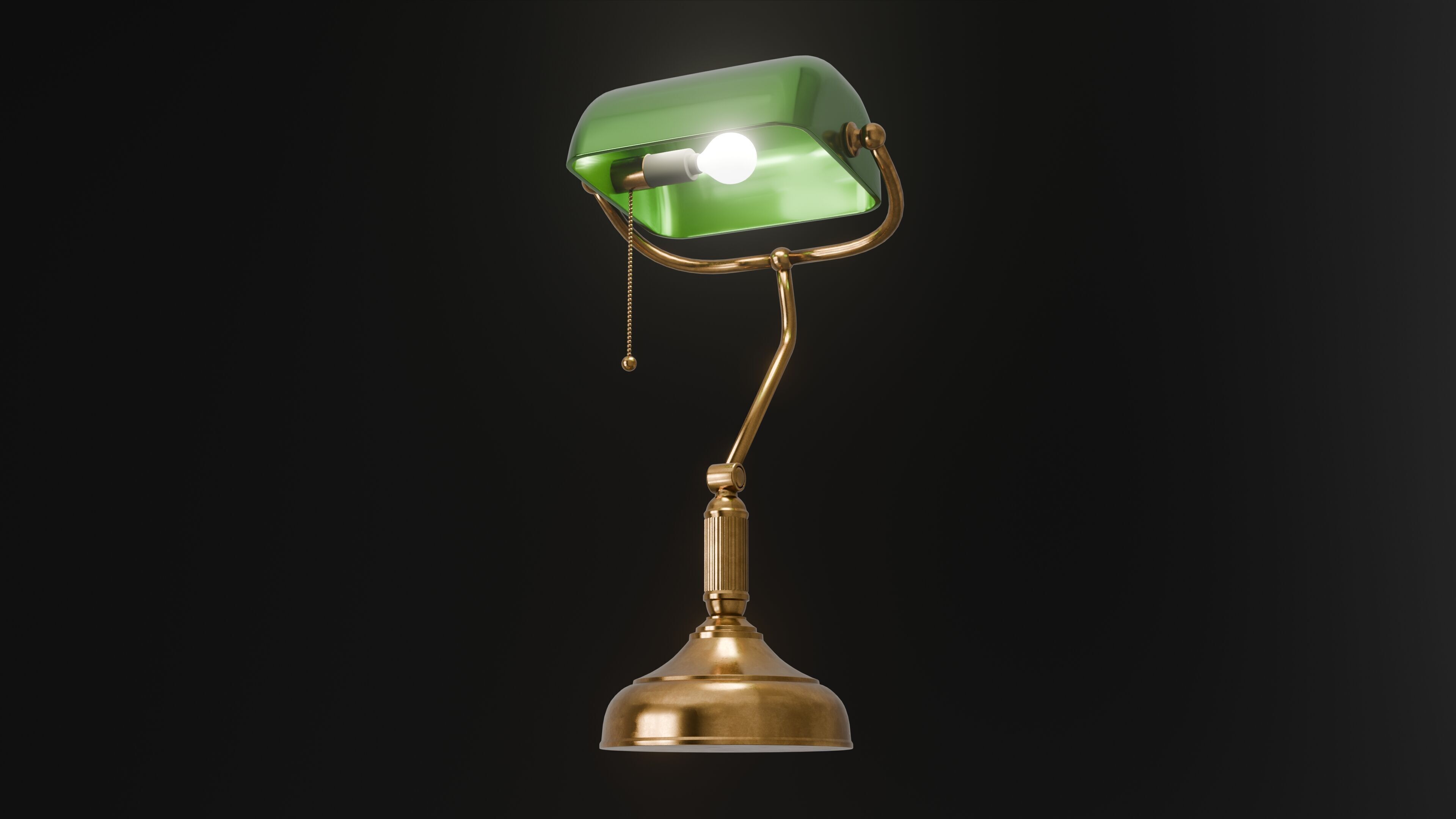 Bankers Lamp 3D Model 3D model_10