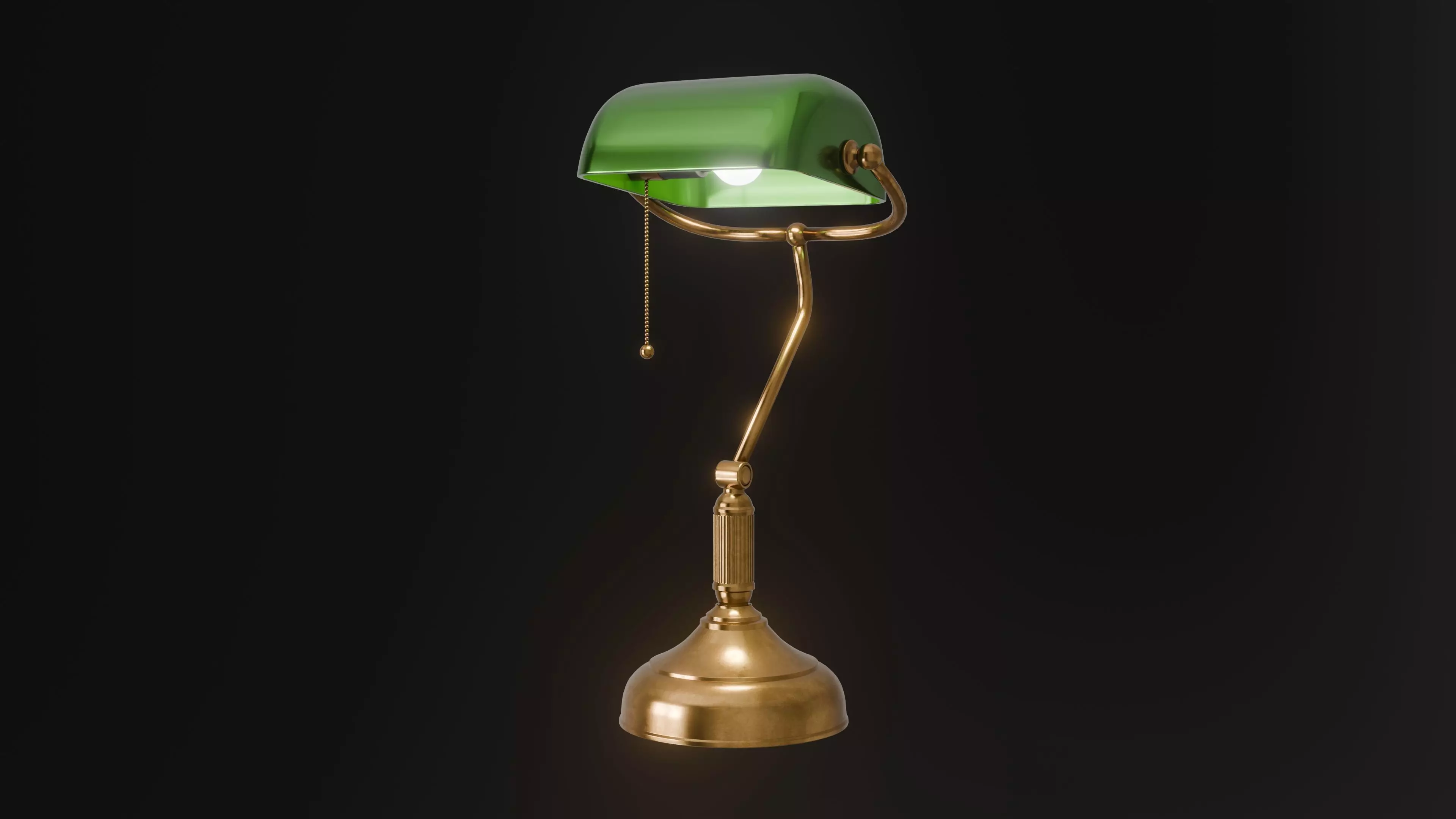 Bankers Lamp 3D Model 3D model_0