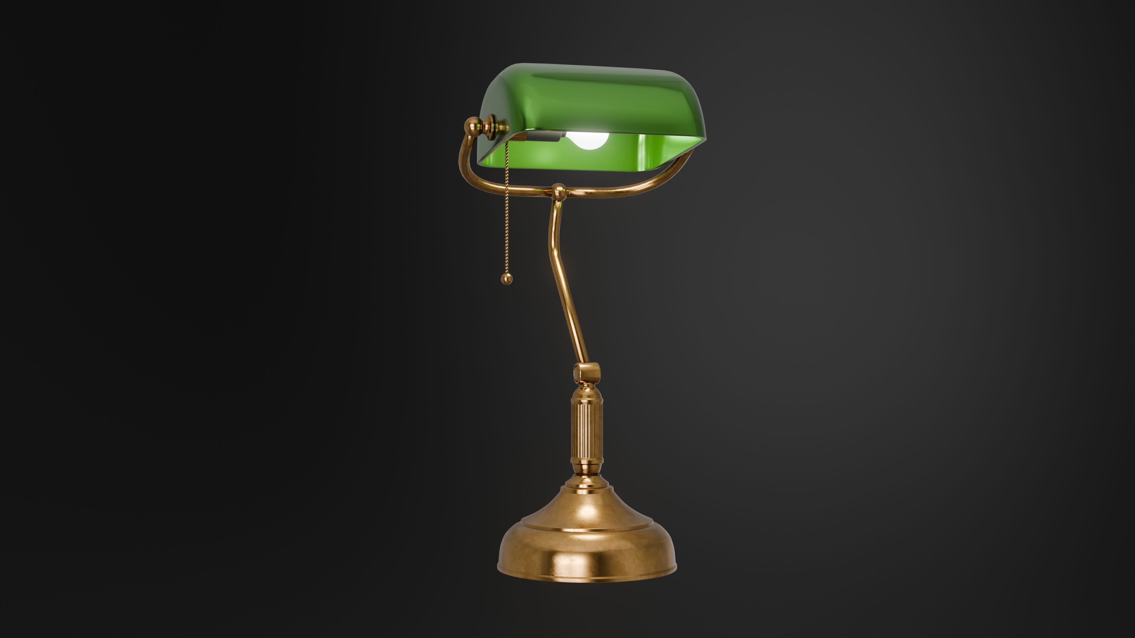 Bankers Lamp 3D Model 3D model_3