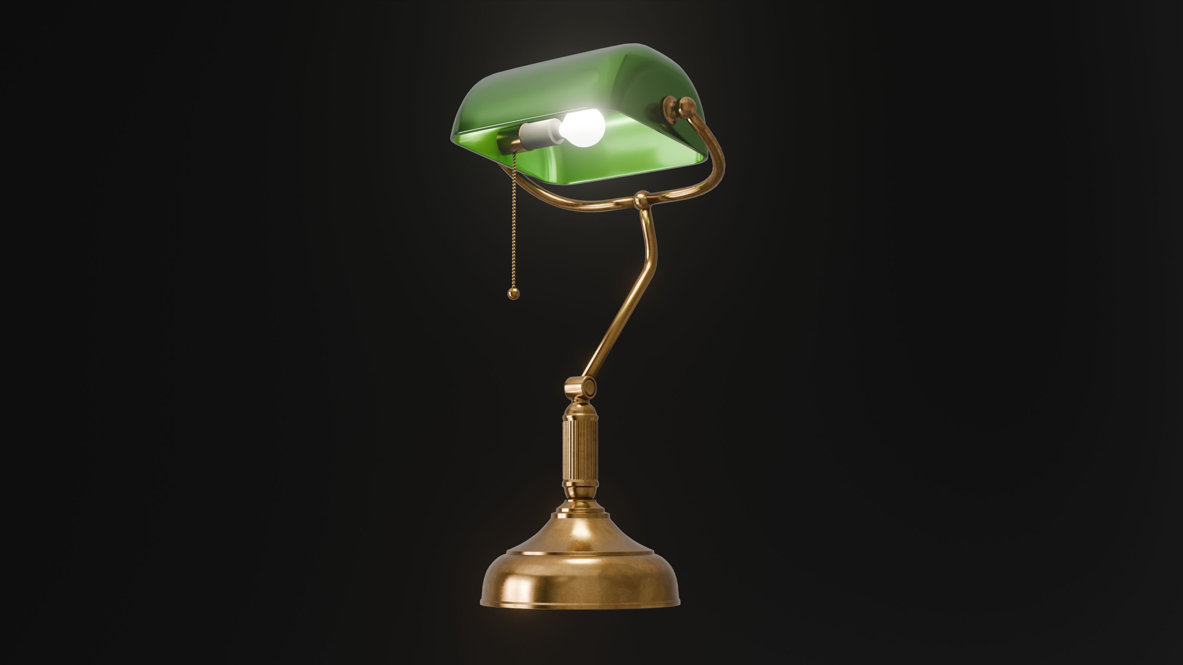 Bankers Lamp 3D Model 3D model_12