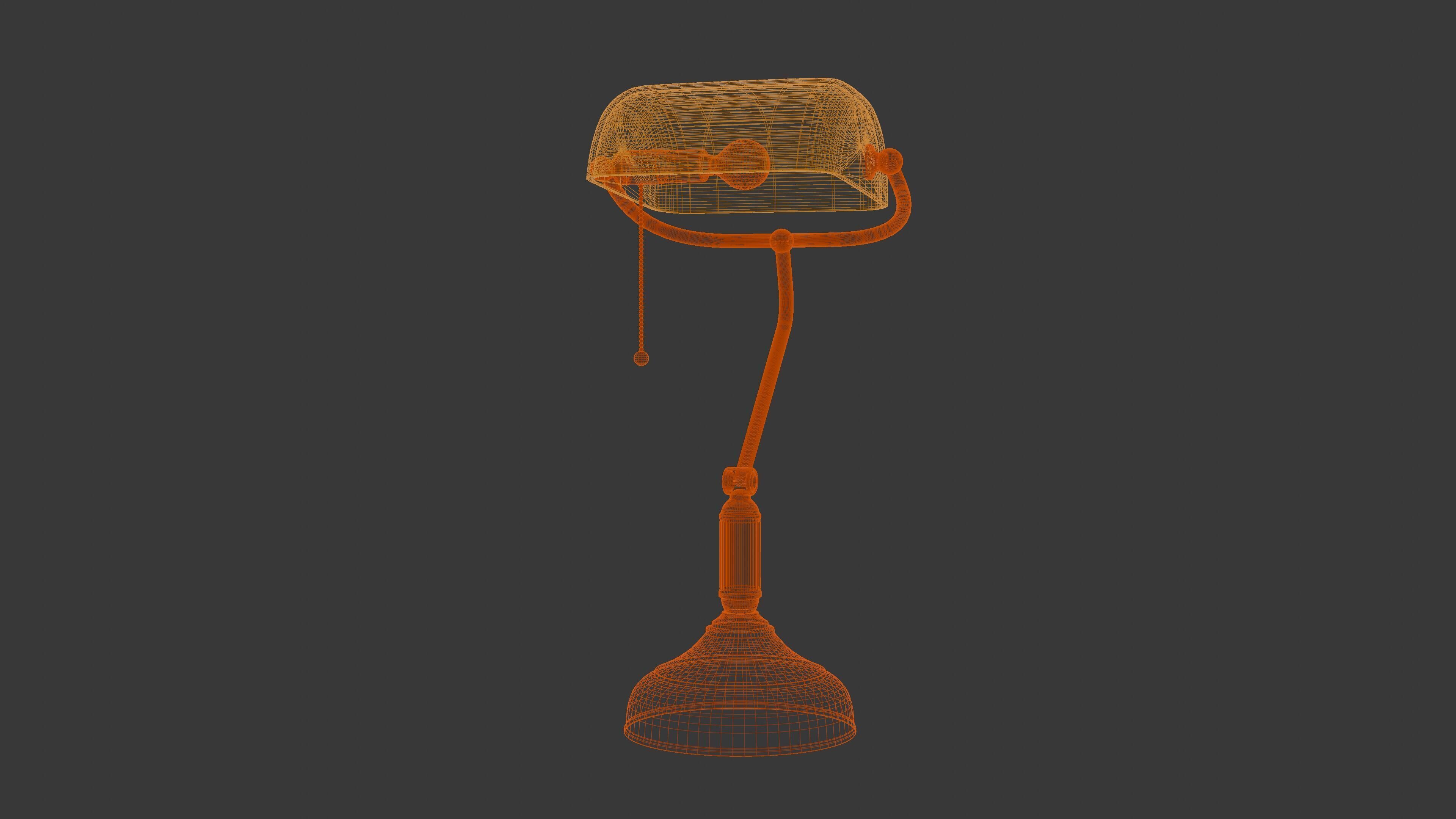 Bankers Lamp 3D Model 3D model_4