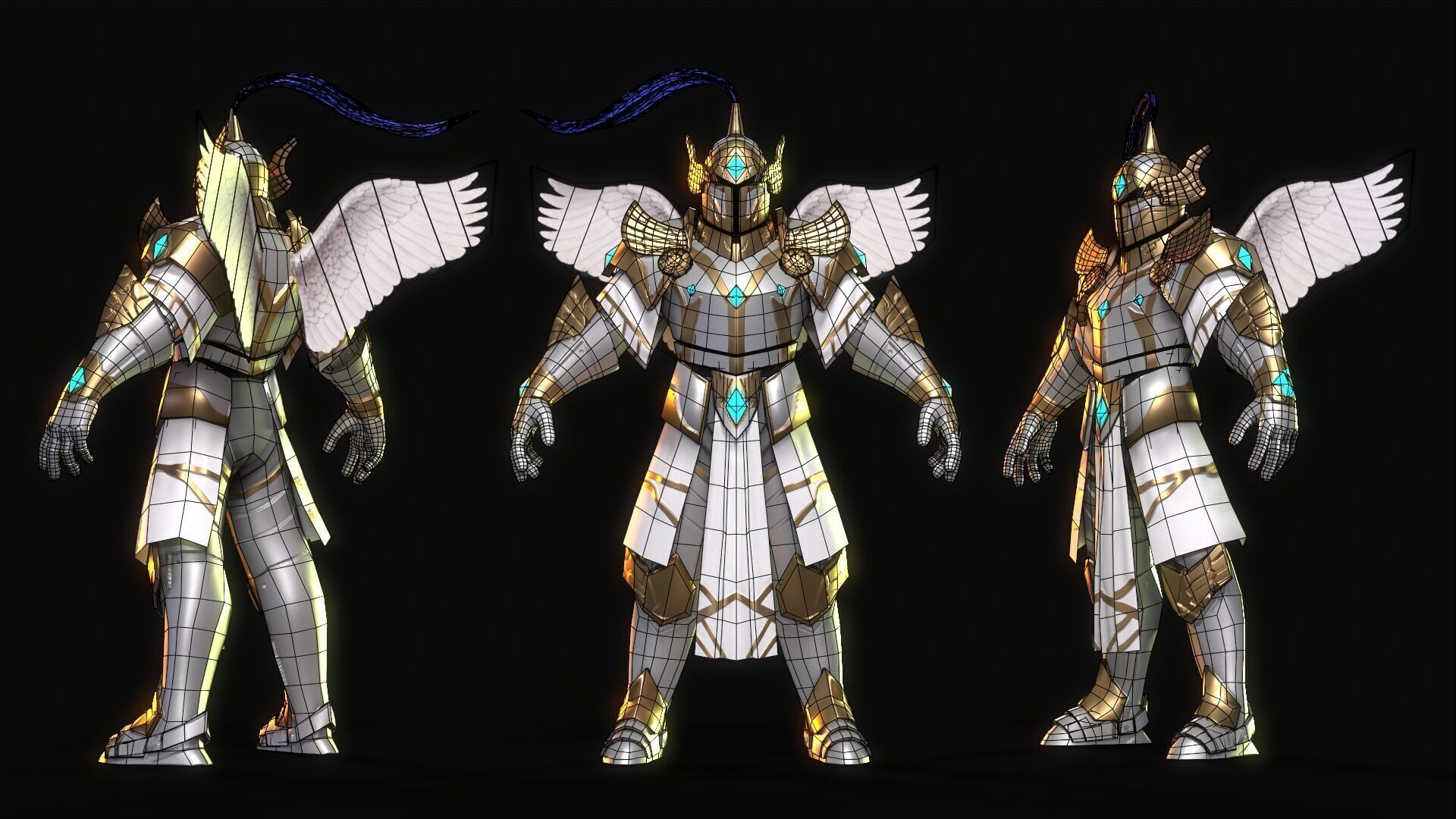 Angel Warrior Low-poly 3D model_2