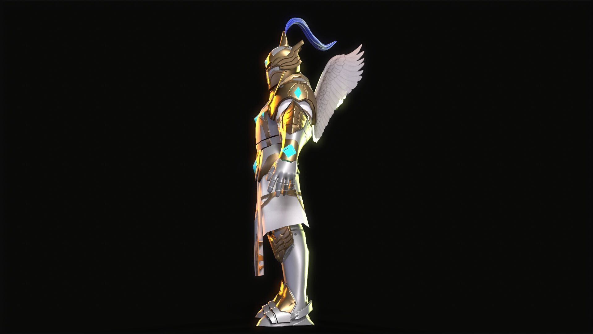Angel Warrior Low-poly 3D model_7