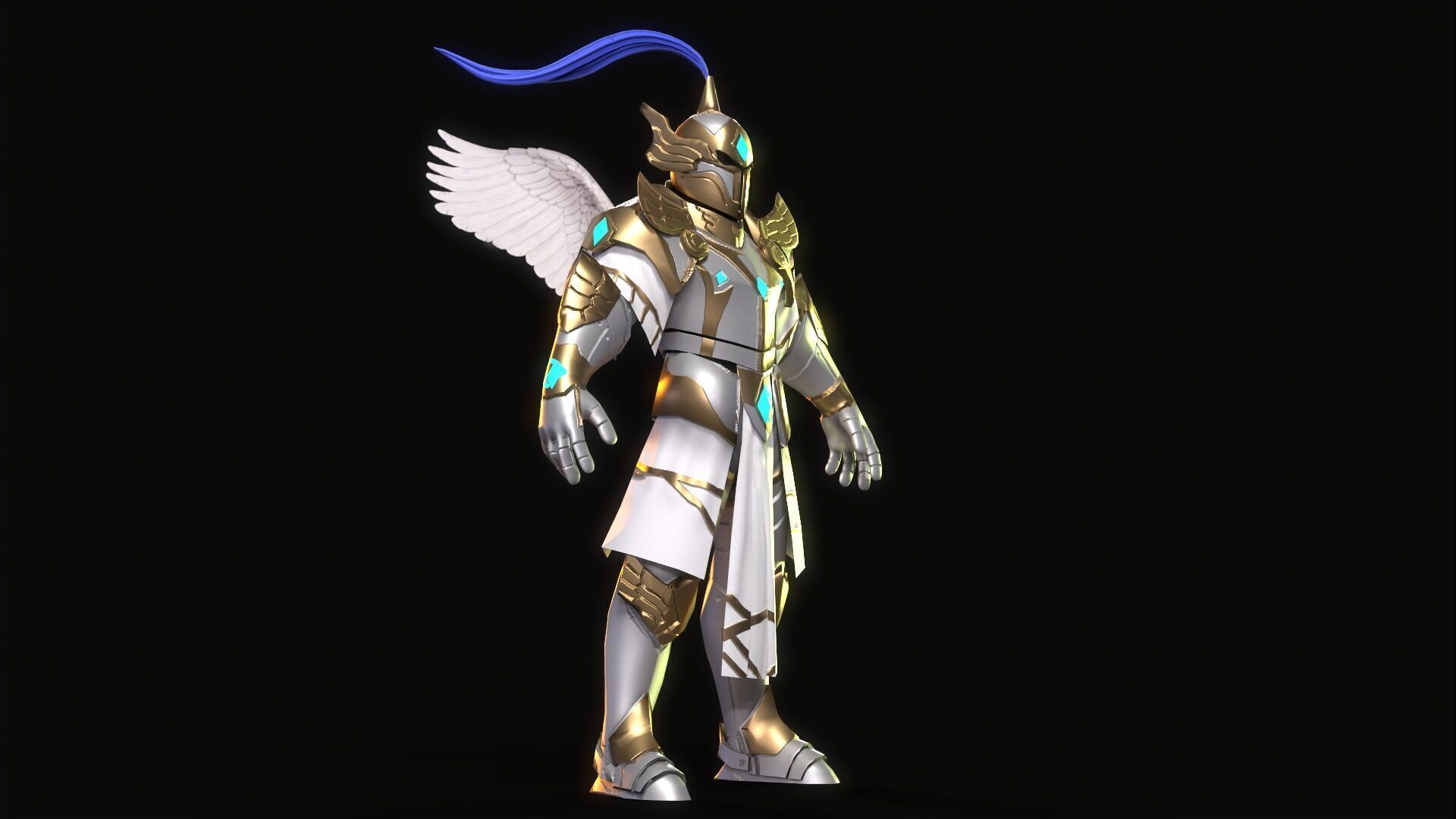 Angel Warrior Low-poly 3D model_10