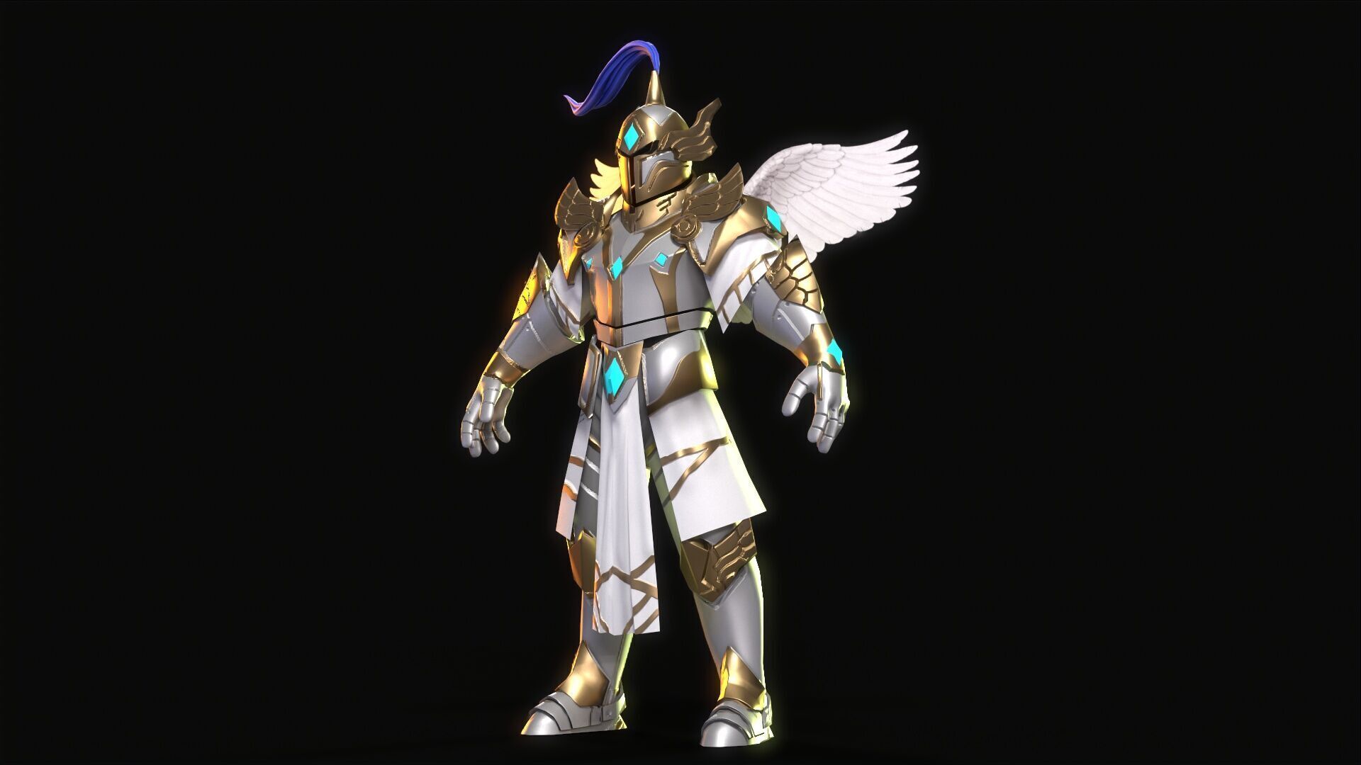 Angel Warrior Low-poly 3D model_6