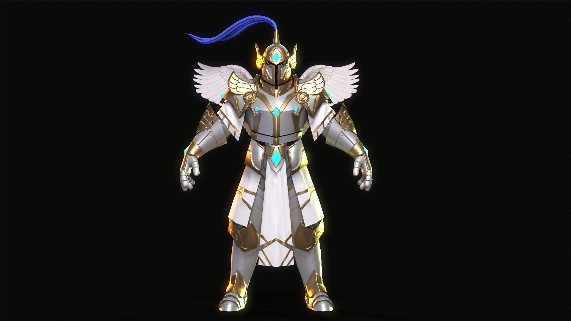 Angel Warrior Low-poly 3D model_3
