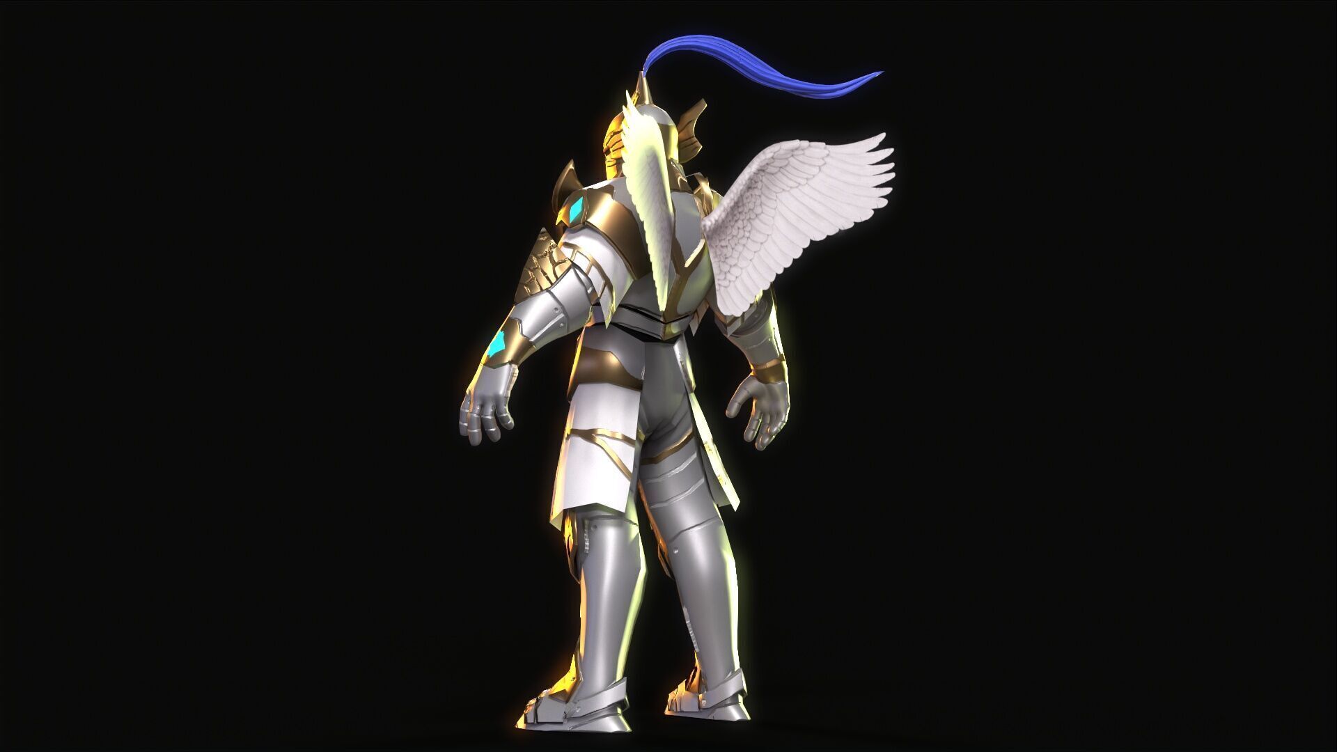 Angel Warrior Low-poly 3D model_8