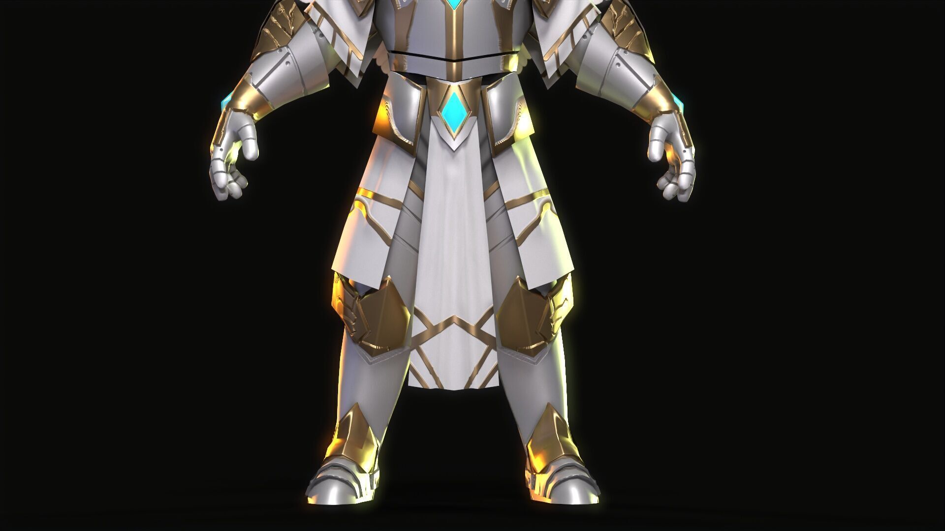 Angel Warrior Low-poly 3D model_5