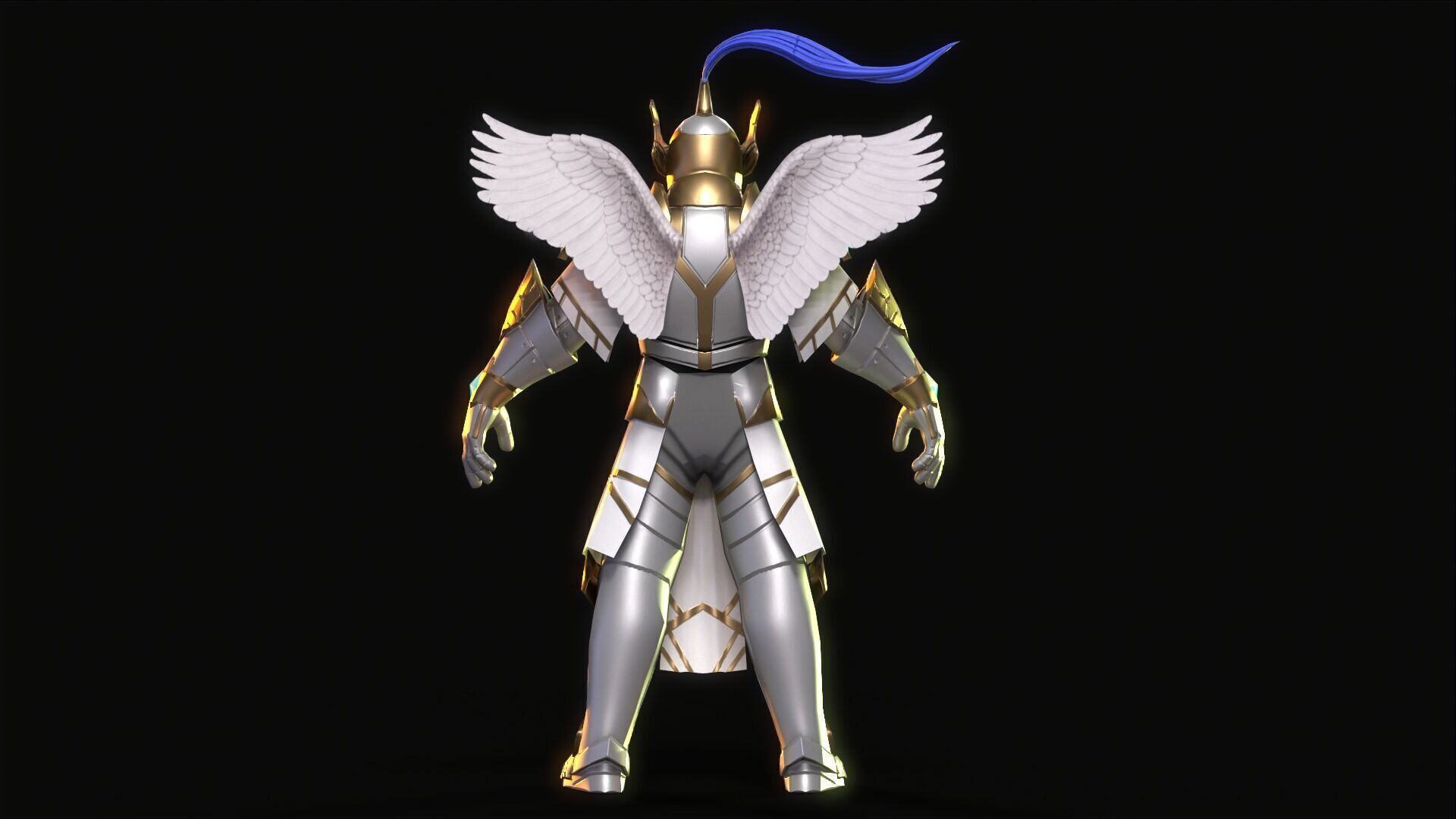 Angel Warrior Low-poly 3D model_9