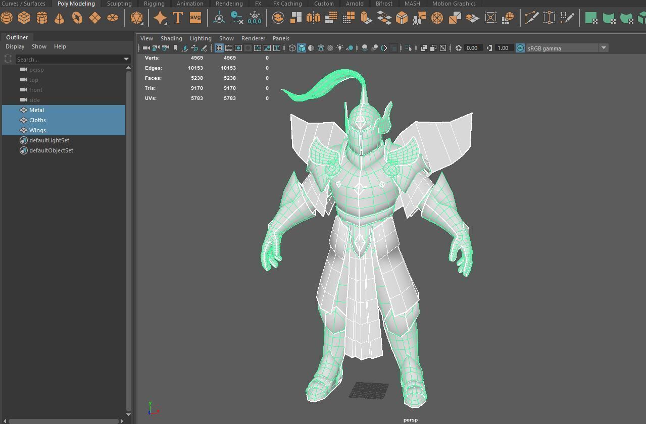 Angel Warrior Low-poly 3D model_12