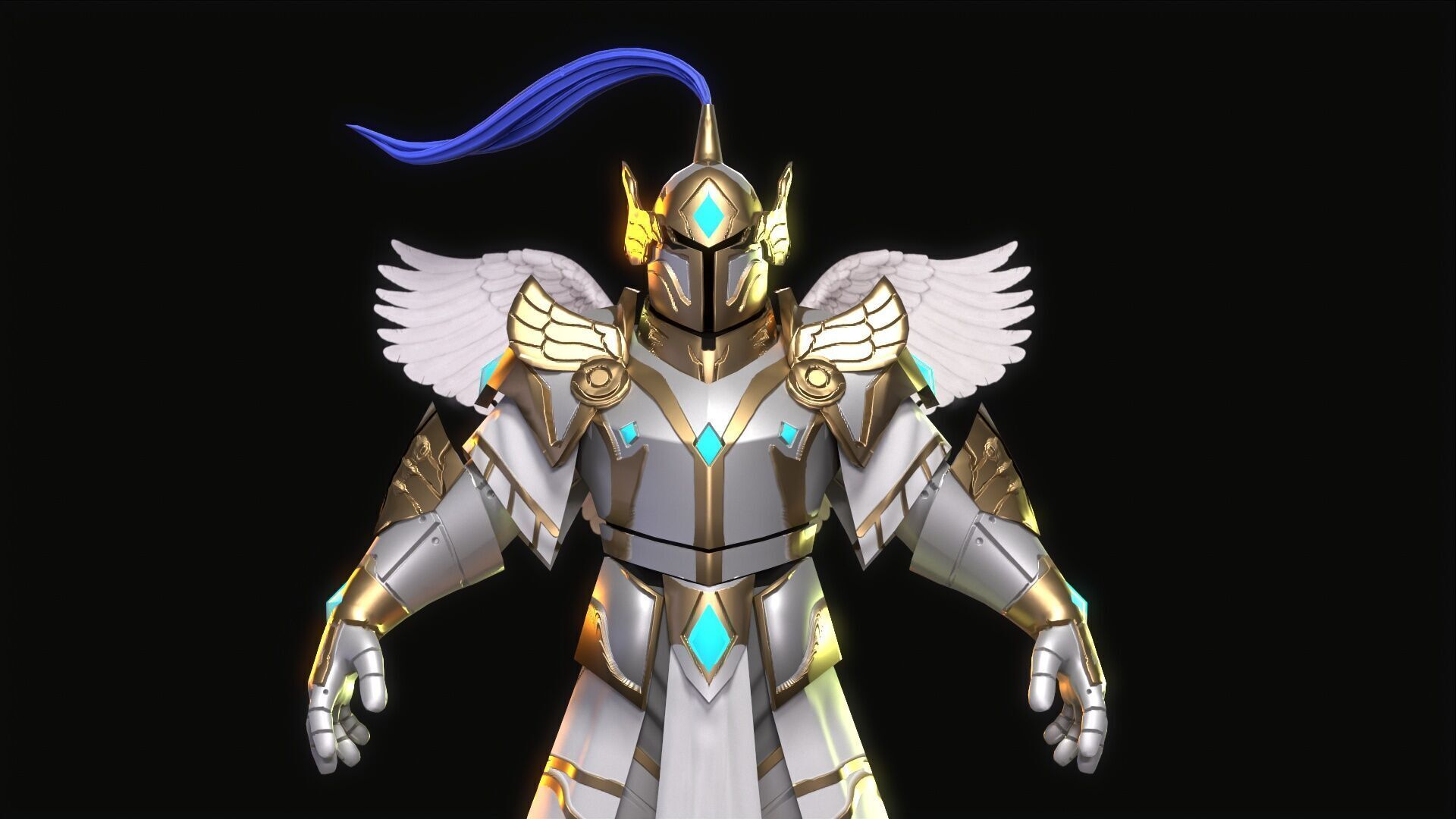 Angel Warrior Low-poly 3D model_4