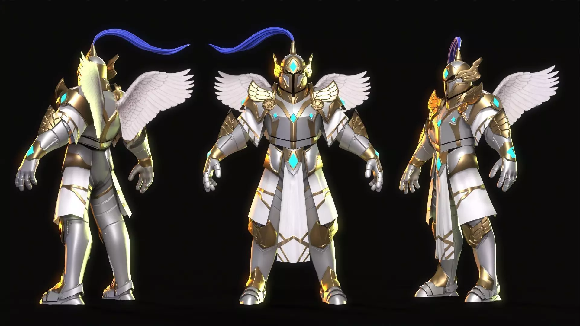 Angel Warrior Low-poly 3D model_0