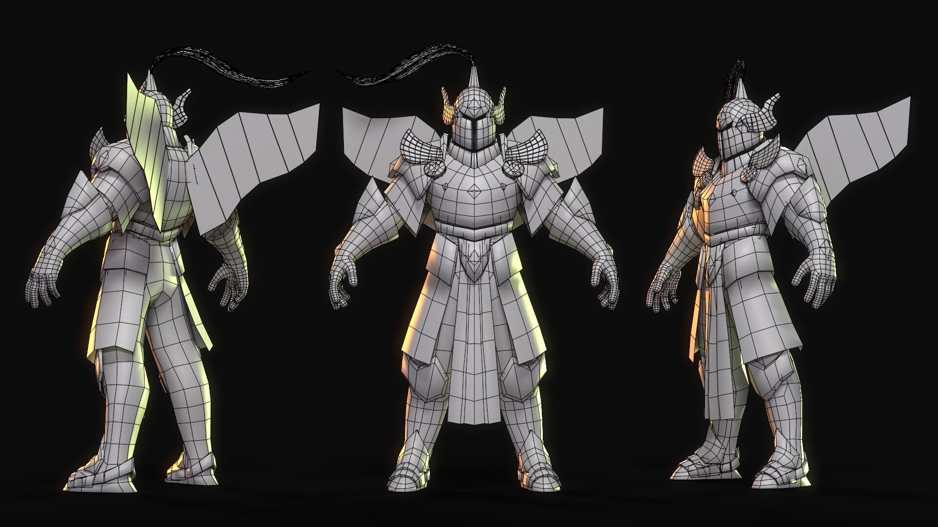 Angel Warrior Low-poly 3D model_11