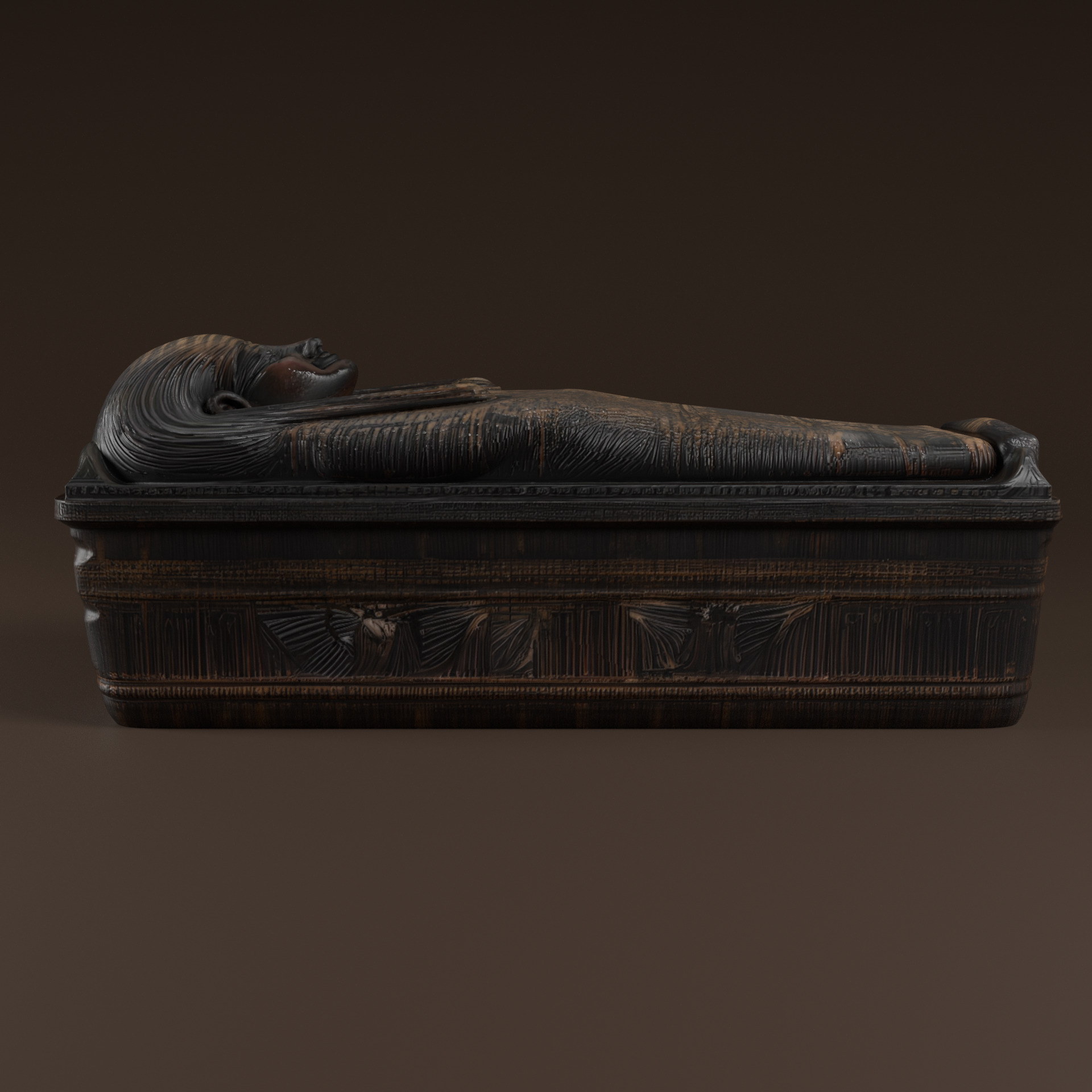 Sarcophagus Egyptian Stone Low-poly 3D model_7