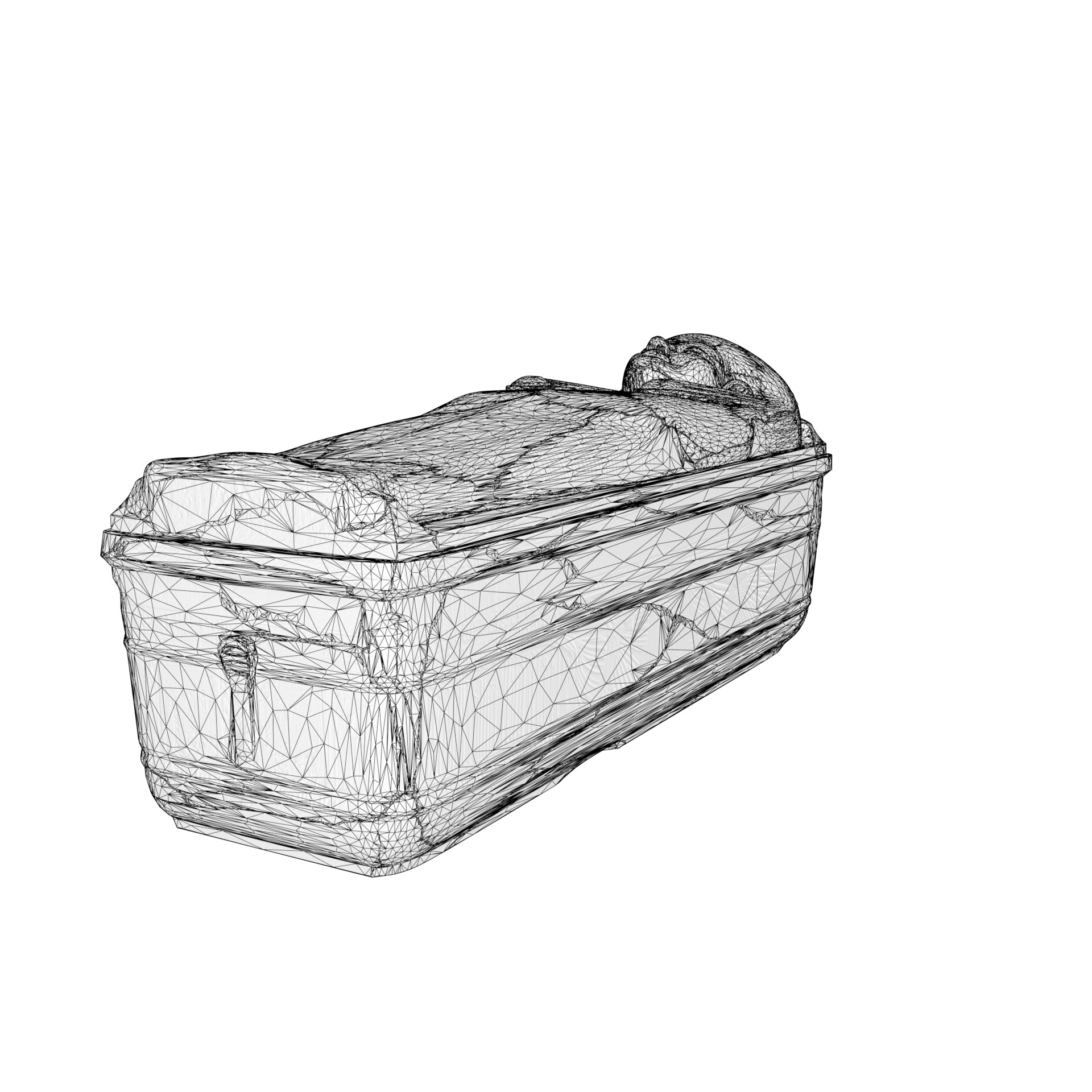 Sarcophagus Egyptian Stone Low-poly 3D model_20
