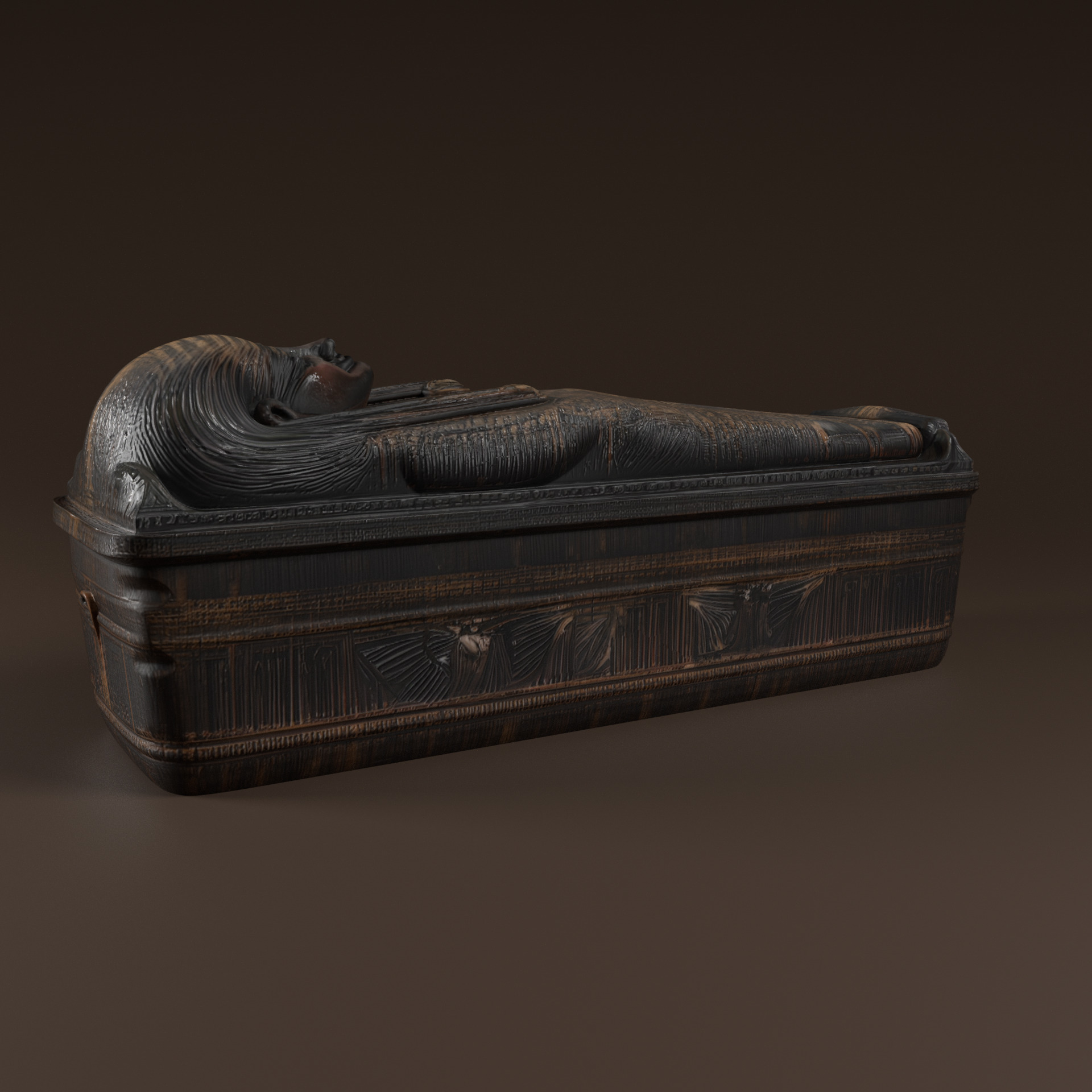 Sarcophagus Egyptian Stone Low-poly 3D model_8