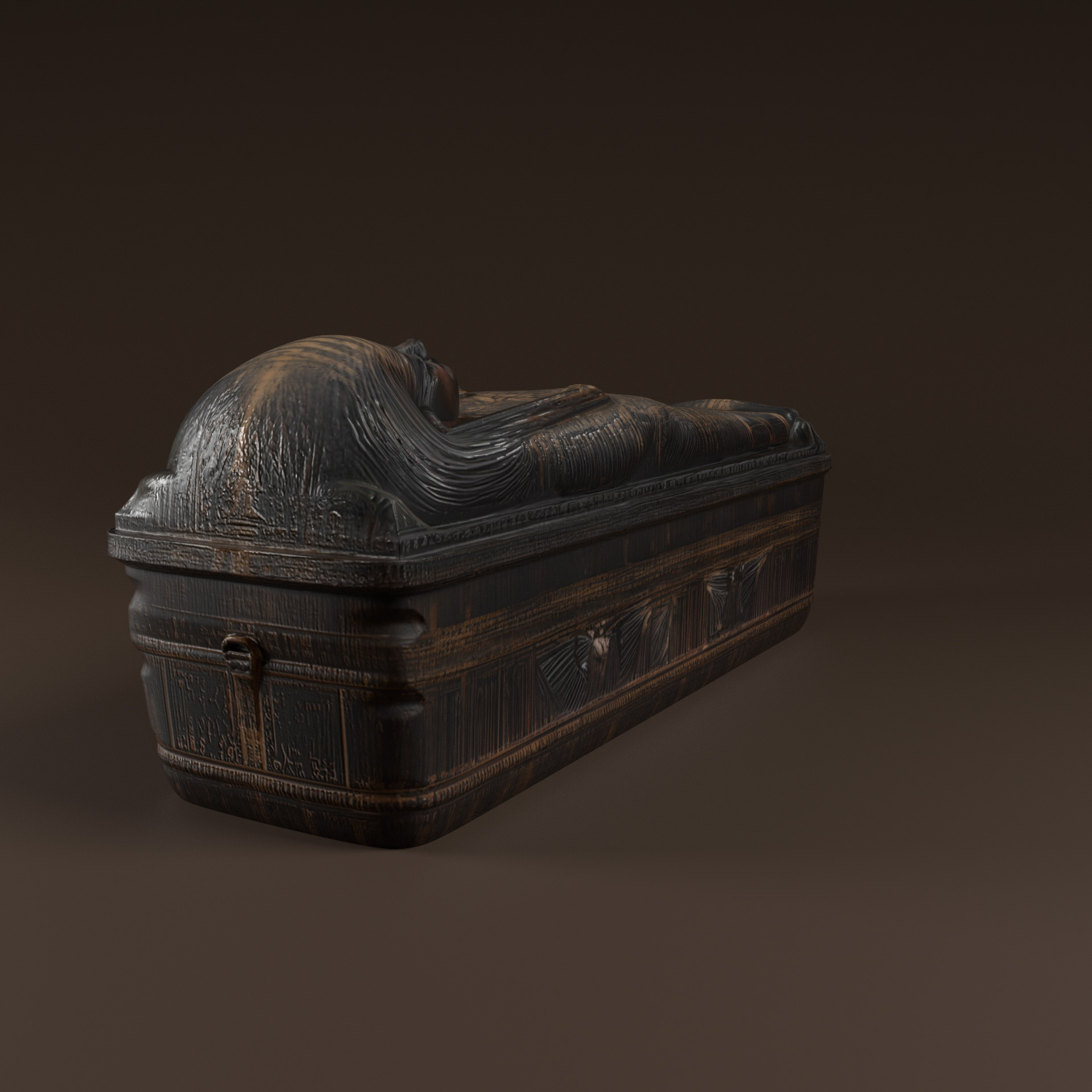 Sarcophagus Egyptian Stone Low-poly 3D model_9
