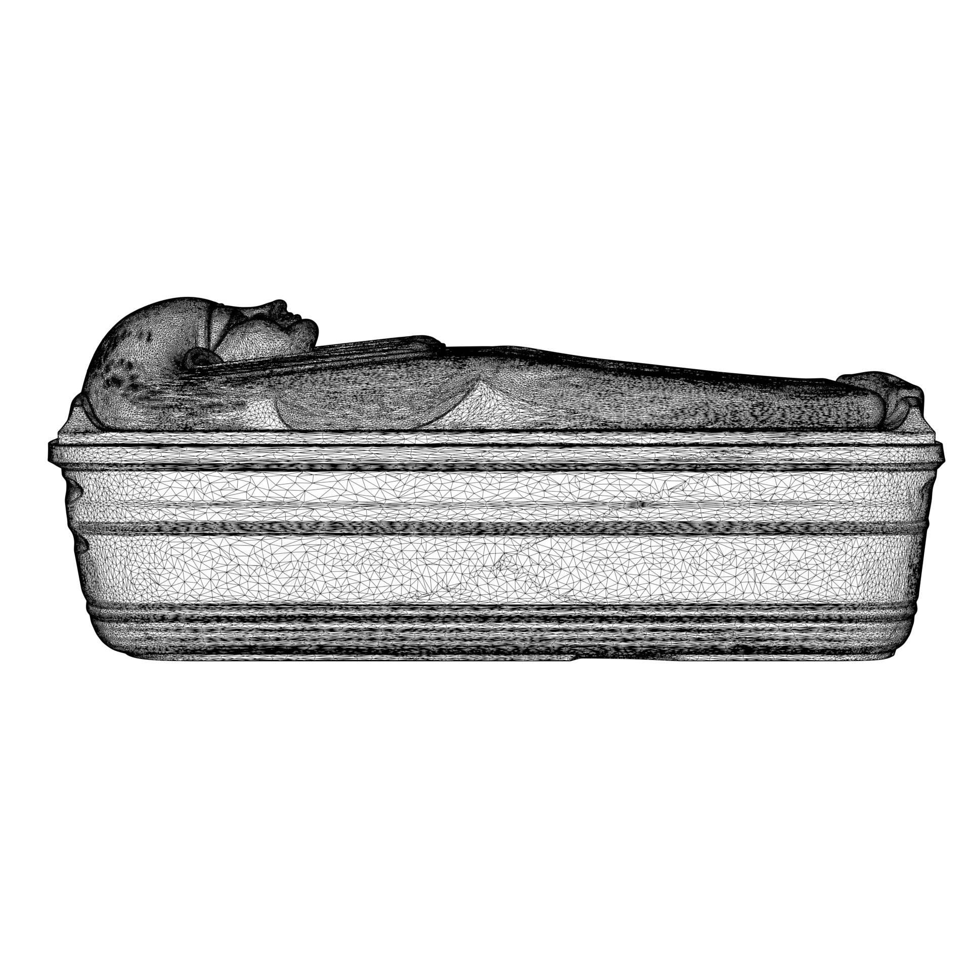 Sarcophagus Egyptian Stone Low-poly 3D model_16