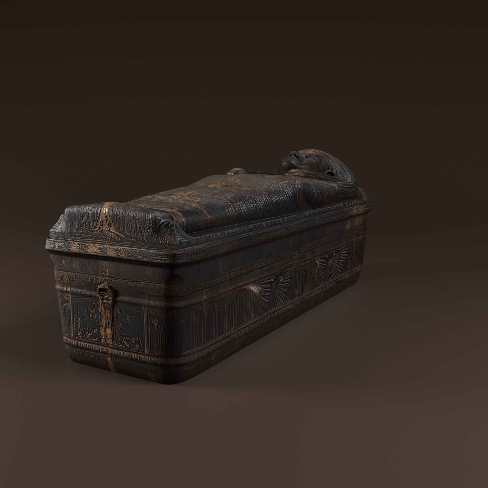 Sarcophagus Egyptian Stone Low-poly 3D model_3