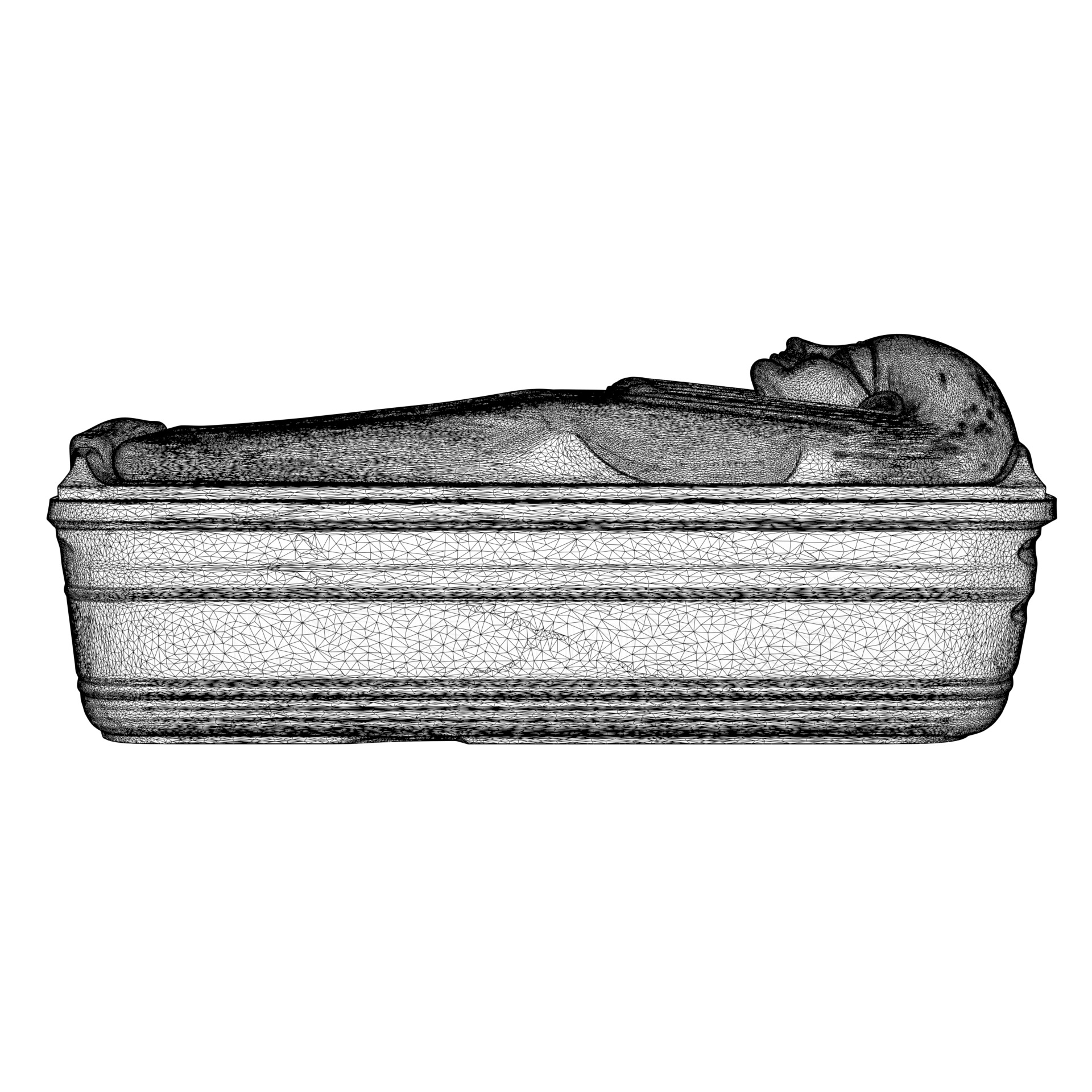 Sarcophagus Egyptian Stone Low-poly 3D model_13