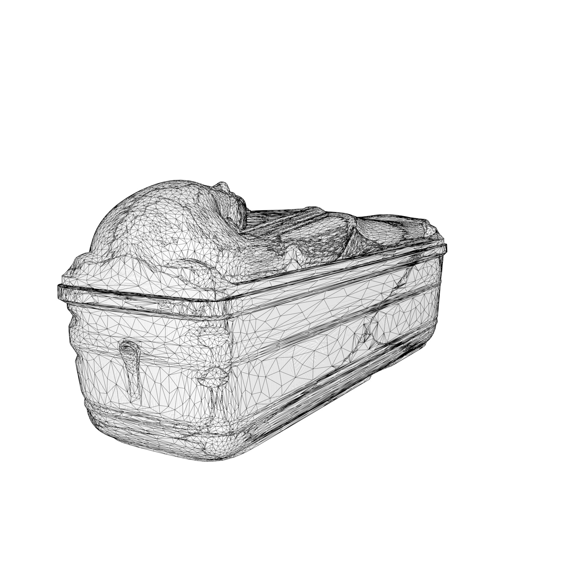 Sarcophagus Egyptian Stone Low-poly 3D model_23