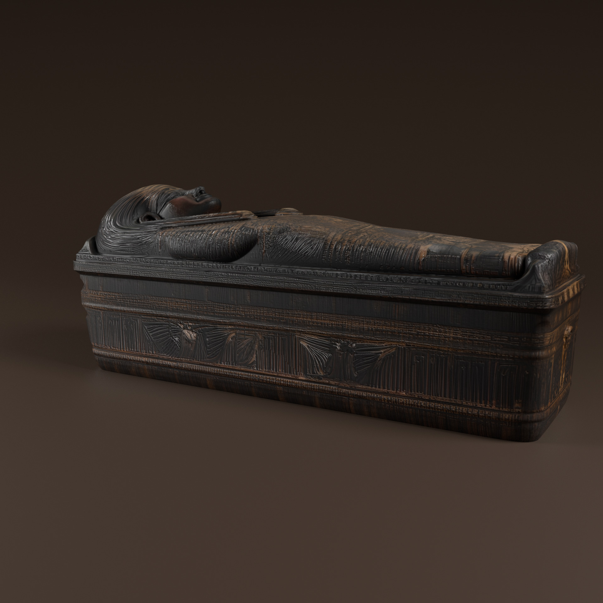 Sarcophagus Egyptian Stone Low-poly 3D model_6