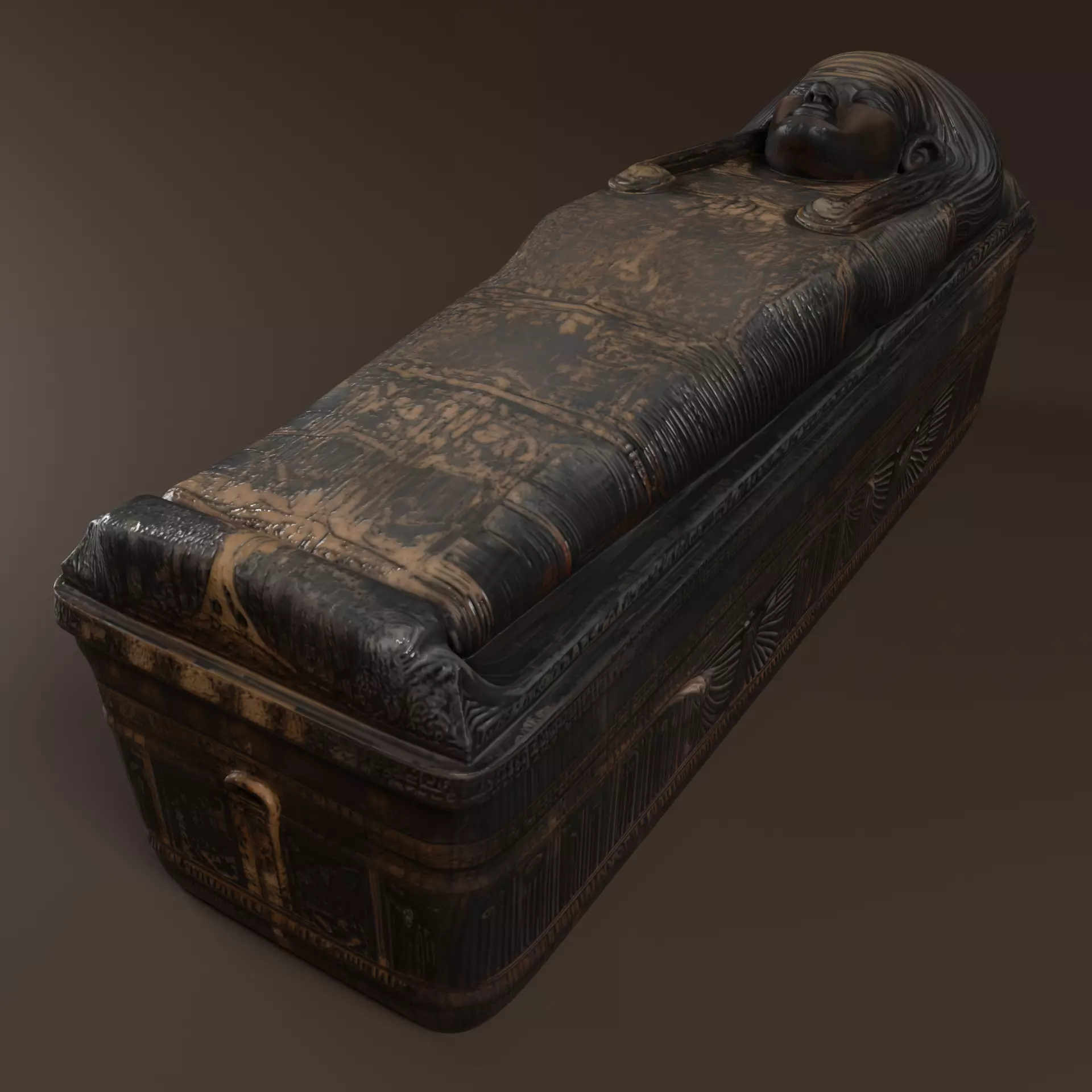 Sarcophagus Egyptian Stone Low-poly 3D model_0