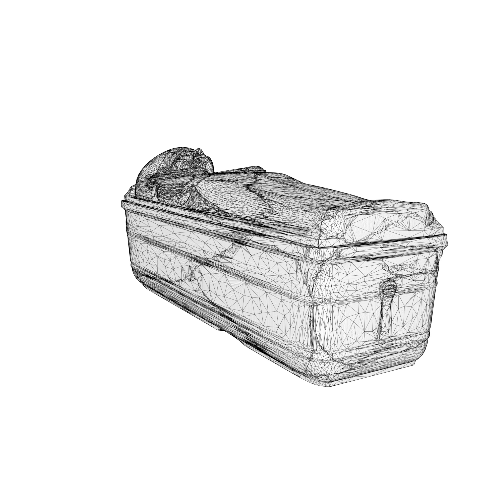 Sarcophagus Egyptian Stone Low-poly 3D model_21
