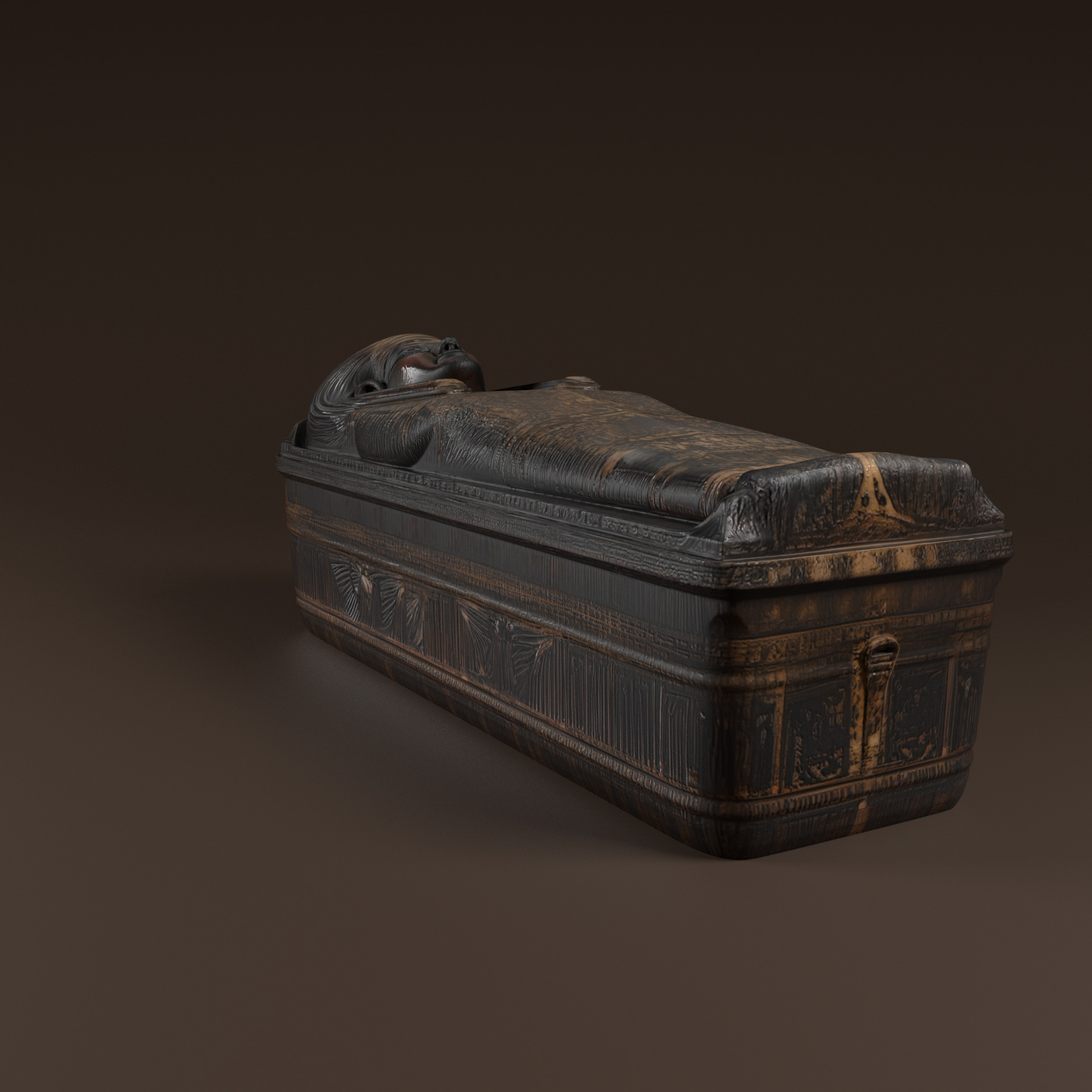 Sarcophagus Egyptian Stone Low-poly 3D model_5